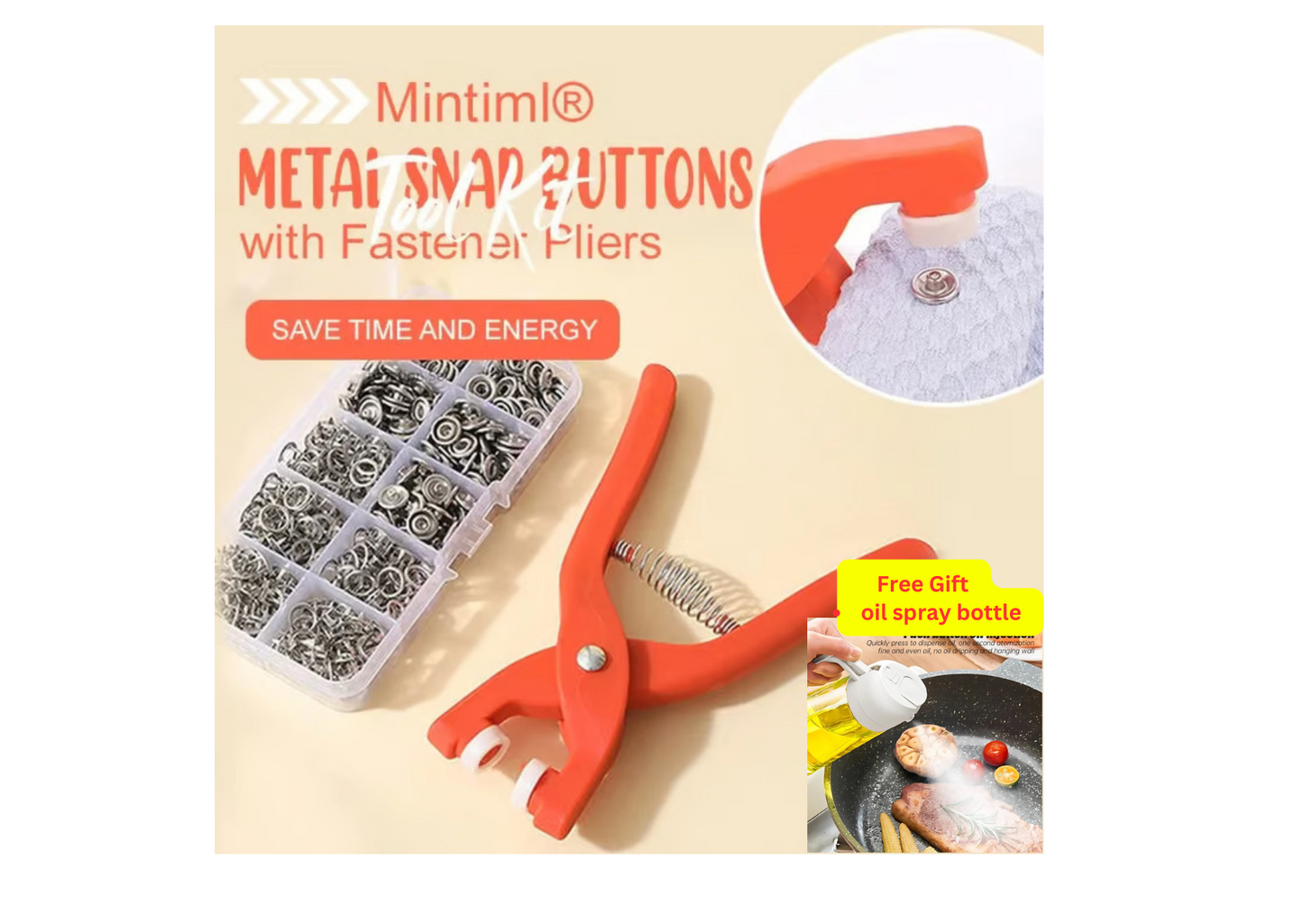 🔥🔥Metal Snap Buttons with Fastener Pliers Tool Kit {100 Buttons}