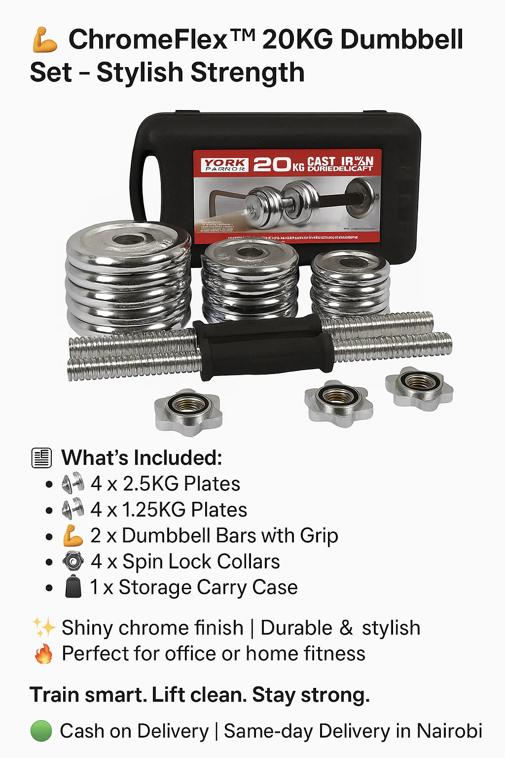 20KG Dumbbell Set – Stylish Strength