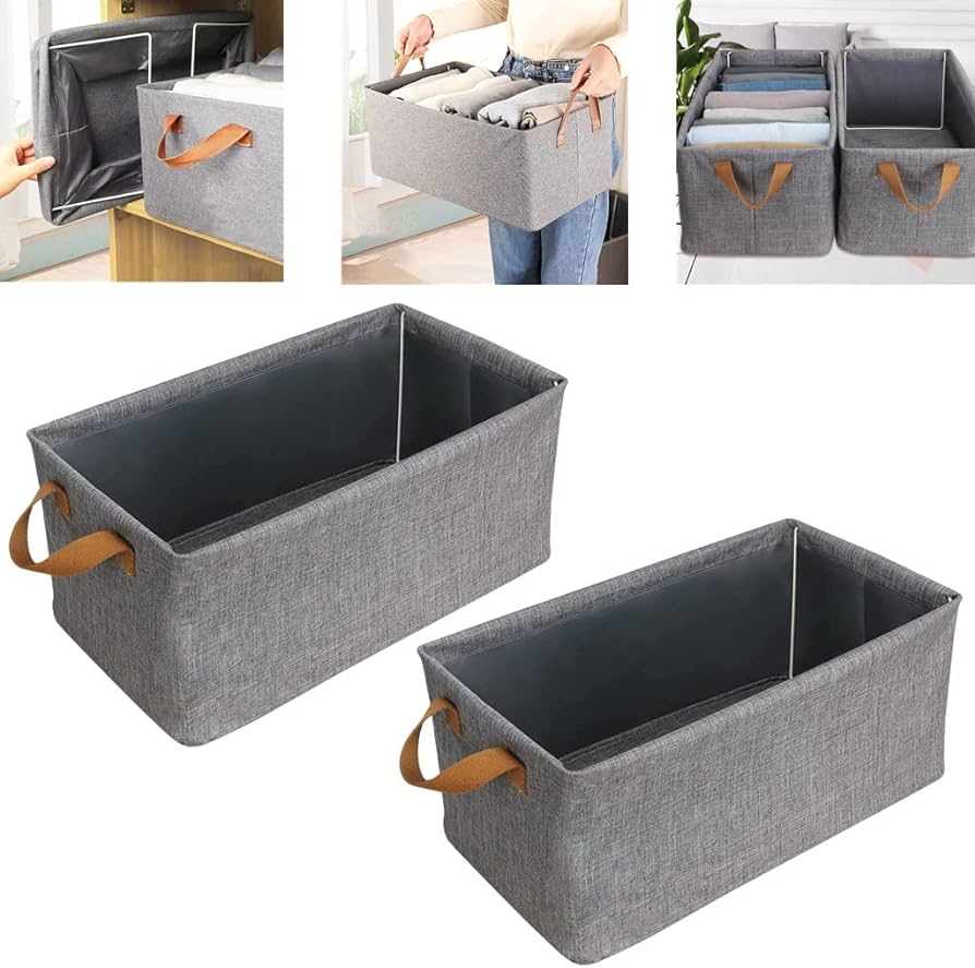 Storify™ Foldable Storage Basket – Fabric Organizer with Metal Frame