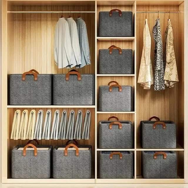 Storify™ Foldable Storage Basket – Fabric Organizer with Metal Frame