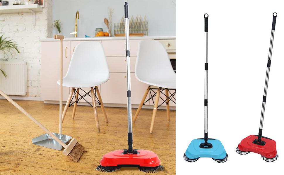 3-in-1 Rotating Manual Floor Sweeper 🧹 – Sweep, Collect & Clean