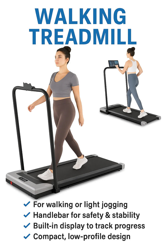Compact Walking Treadmill with Safety Handlebar