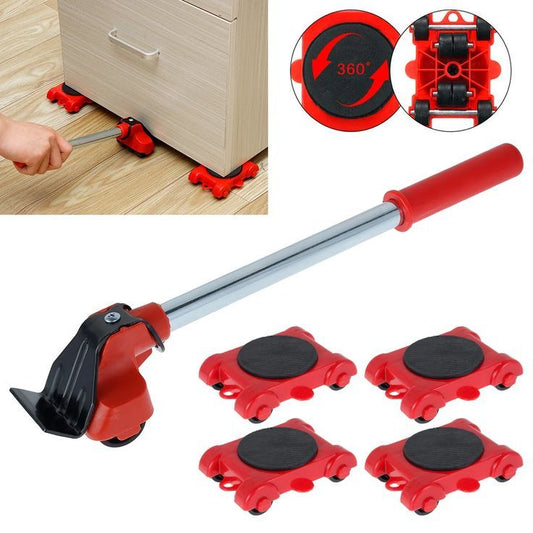 Heavy Duty 5-Piece Furniture Lifter & Mover Tool Kit - Move Up to 330 lbs Effortlessly