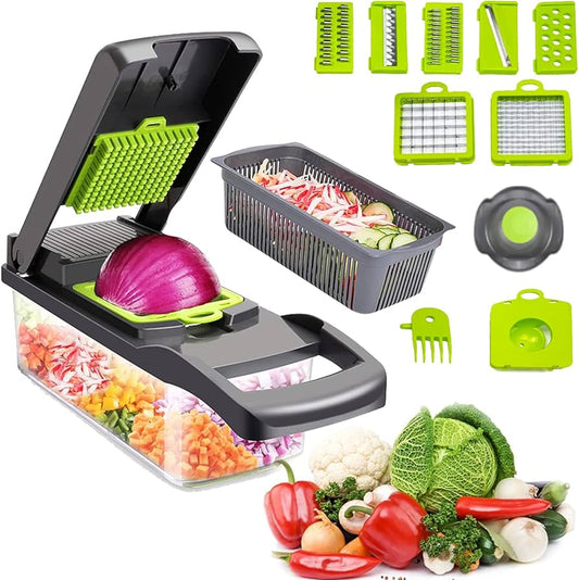 SlicePro™ 16-in-1 Vegetable Slicer & Chopper – Multi Blade Kitchen Tool