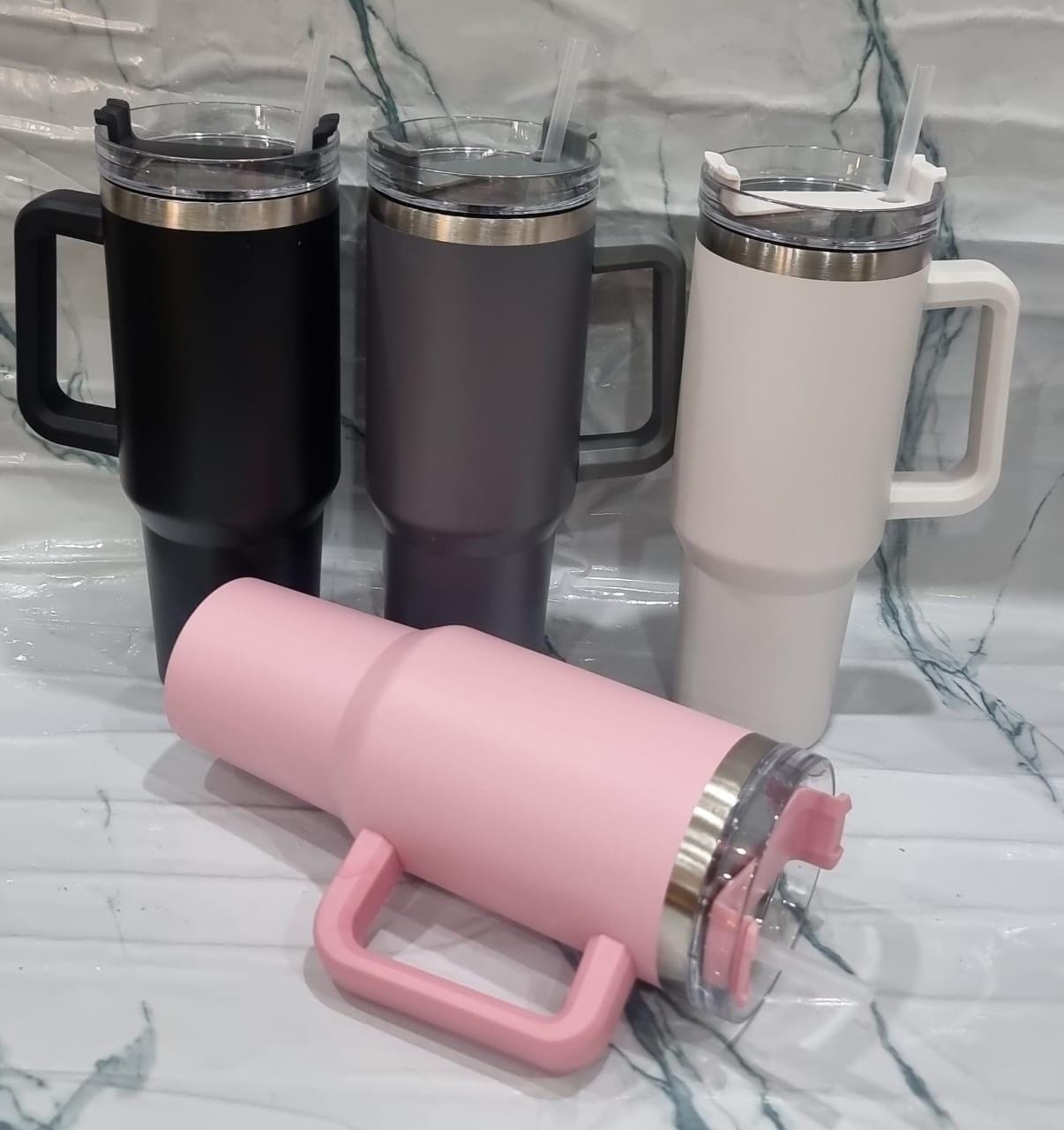 HydraSip™ 40oz Tumbler with Handle & Straw – Hot & Cold Stainless Steel Cup