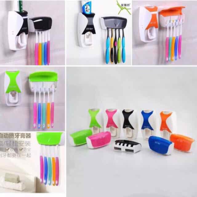 SmartBrush™ Automatic Toothpaste Dispenser – With 5-Slot Toothbrush Holder