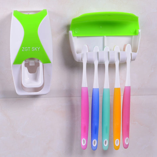 SmartBrush™ Automatic Toothpaste Dispenser – With 5-Slot Toothbrush Holder