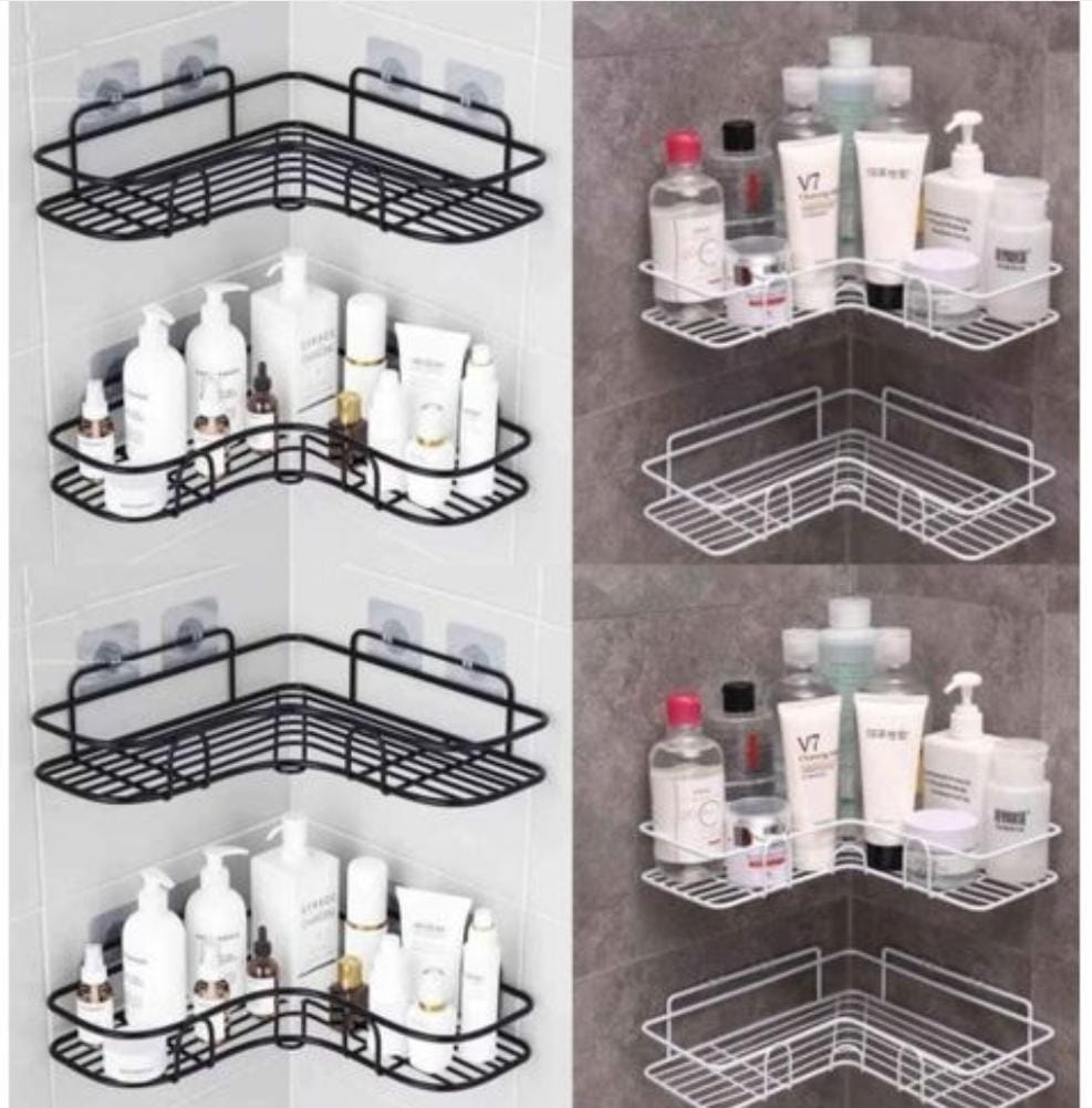 StickOn™ Wall-Mounted Storage Basket – With Hooks & Strong Adhesive