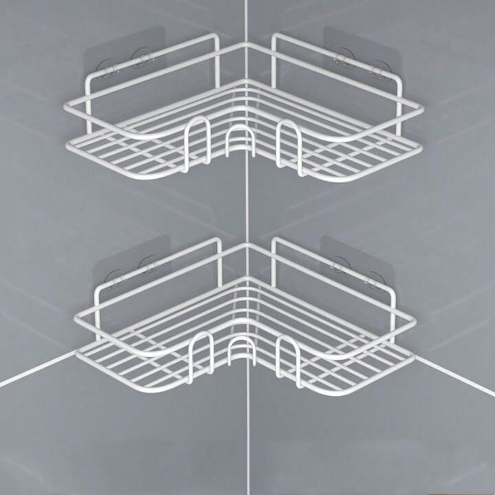StickOn™ Wall-Mounted Storage Basket – With Hooks & Strong Adhesive