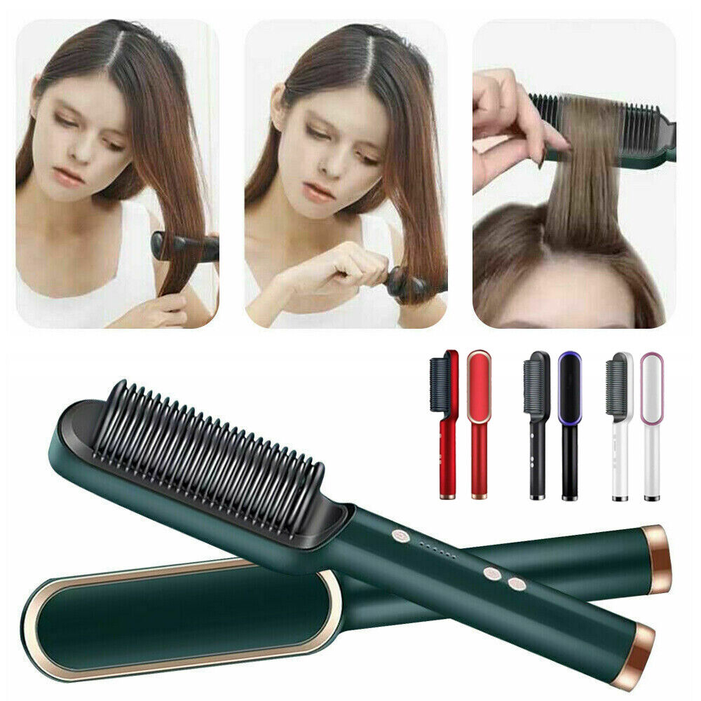 GlamStraight™ Electric Hair Straightener Comb – Fast Heat & Smooth Finish