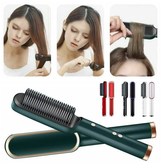 GlamStraight™ Electric Hair Straightener Comb – Fast Heat & Smooth Finish