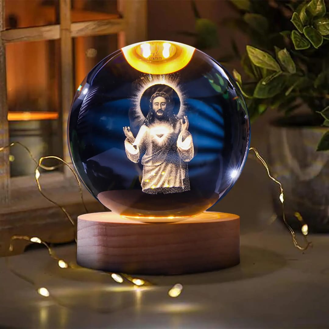 3D Crystal Bible &amp; Cross LED Night Lamp ✨