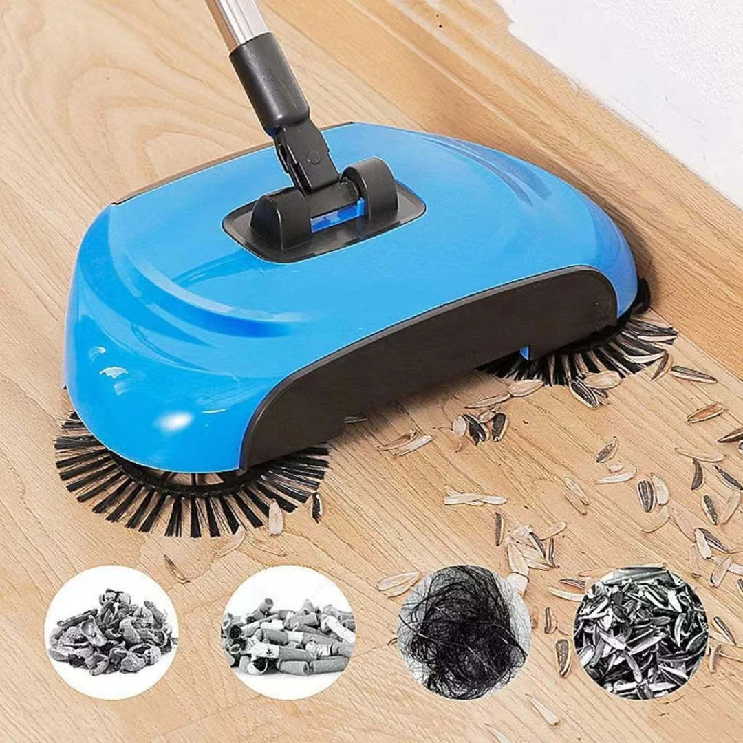 3-in-1 Rotating Manual Floor Sweeper 🧹 – Sweep, Collect & Clean