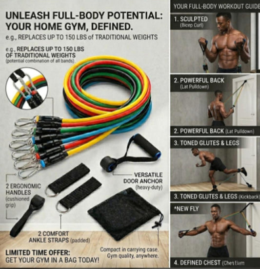 🏋️11-in-1 Resistance Tube Set