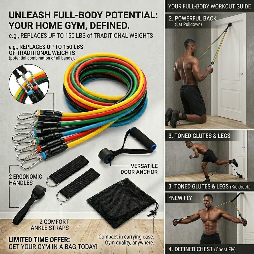 🏋️11-in-1 Resistance Tube Set